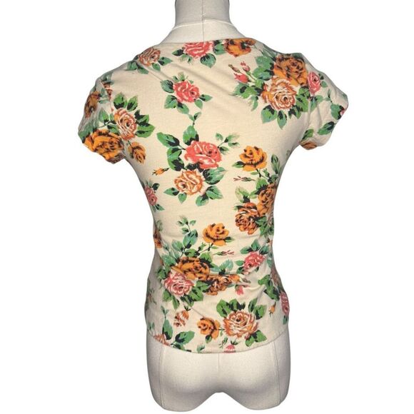 Kimchi Blue Urban Outfitters Women’s Small Floral Corset T-Shirt Cotton - Picture 4 of 6